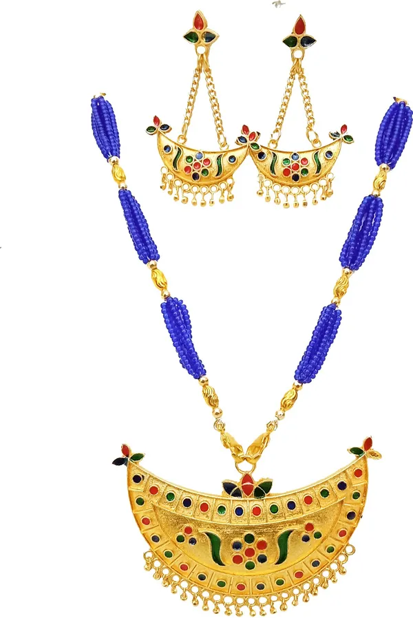 Assamese_Traditional_Gold_Plated_Multicolor_Joonbiri_Tassel_Jewellery_Set_For_Women_&_Girls